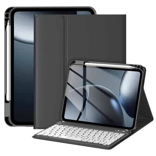 Drivego Keyboard Casefor iPad A16 11th/10th Genration (2025/2022 11/10.9 Inch) with Pencil Holder, Anti-fall Keycaps Detachable Bluetooth Keyboard Cover for iPad 10/11, QWERTY UK Layout, SpaceGrey